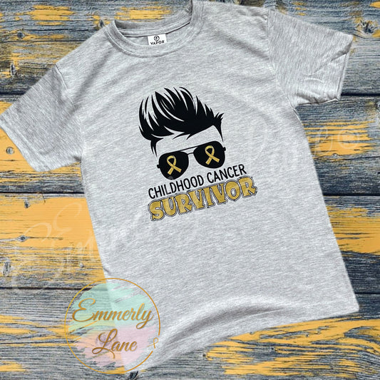 Exclusive Childhood Cancer Survivor (boy) Kids Tee