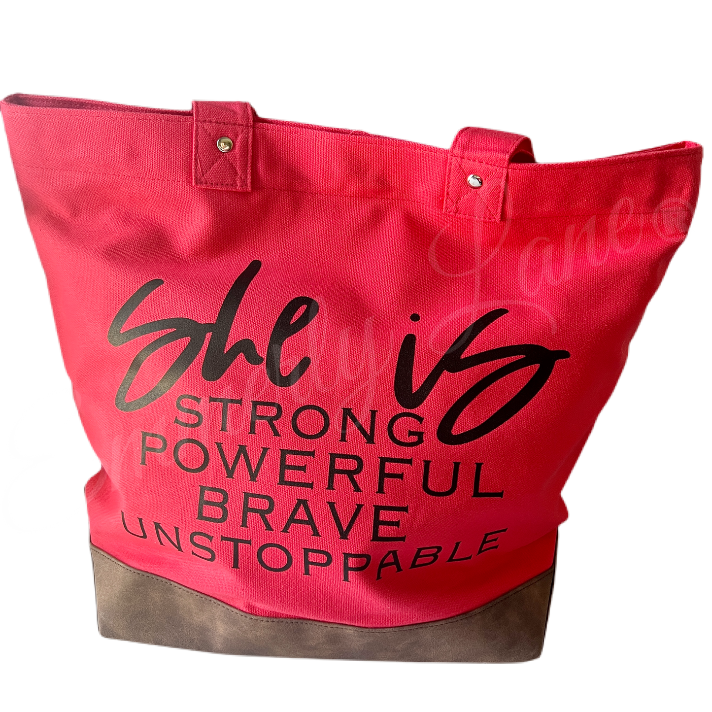 She is strong, powerful, brave, unstoppable Canvas Totes