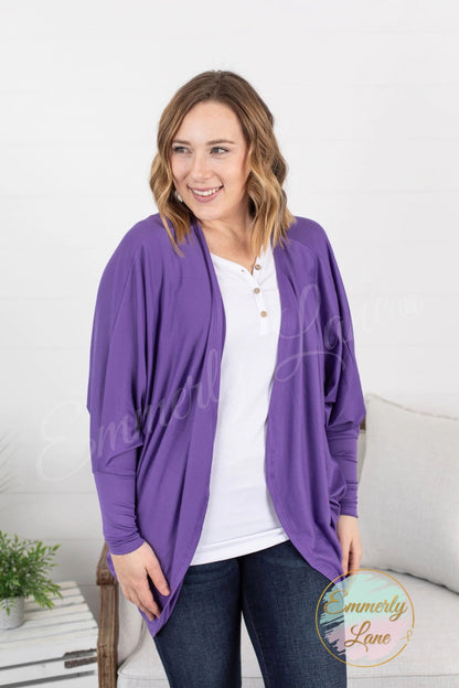 Emma Cocoon Cardigan - Purple