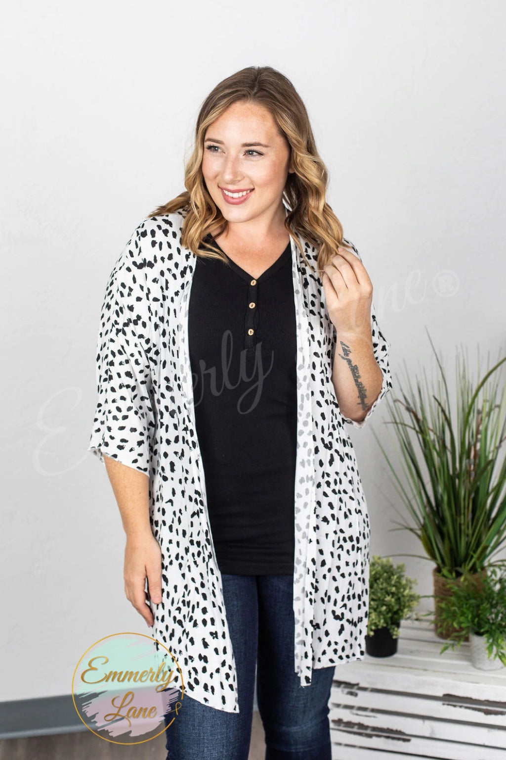 Dalmatian Kimono - White