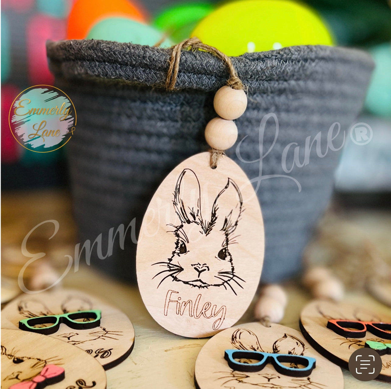 Personalized Bunny Easter Basket Tags