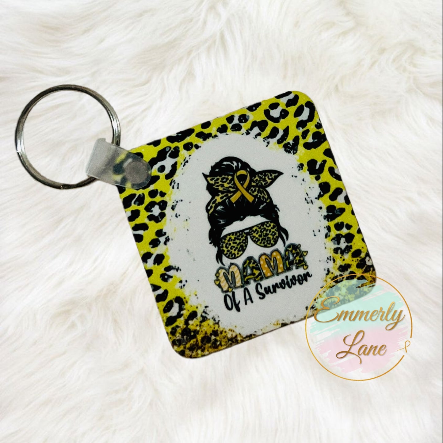 Mama of a Survivor Keychain