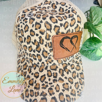 Leopard Criss Cross Ponycap Hat