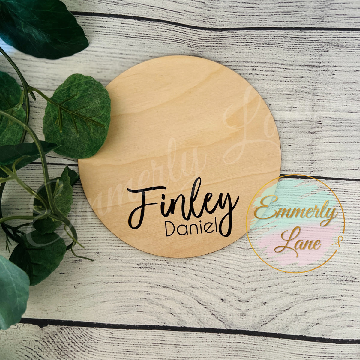 Baby Name Rounds Wooden Baby Name Round- hand/footprints – Emmerly Lane