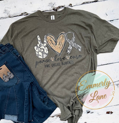 Peace Love Cure Rare Disease Awareness Tee