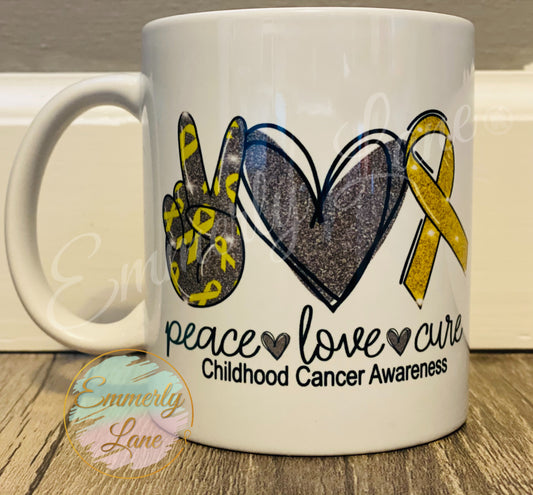 Peace Love Cure 11oz Ceramic Mug