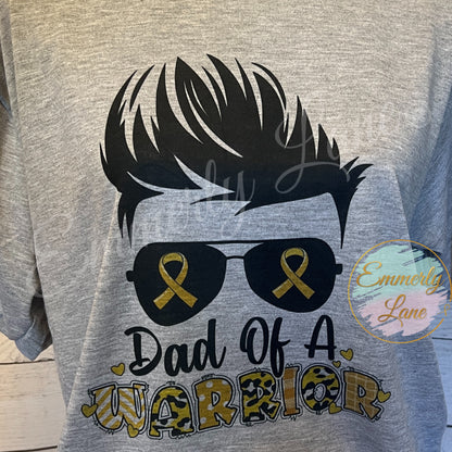 Exclusive Dad of a Warrior Tee || Childhood Cancer Awareness Tee