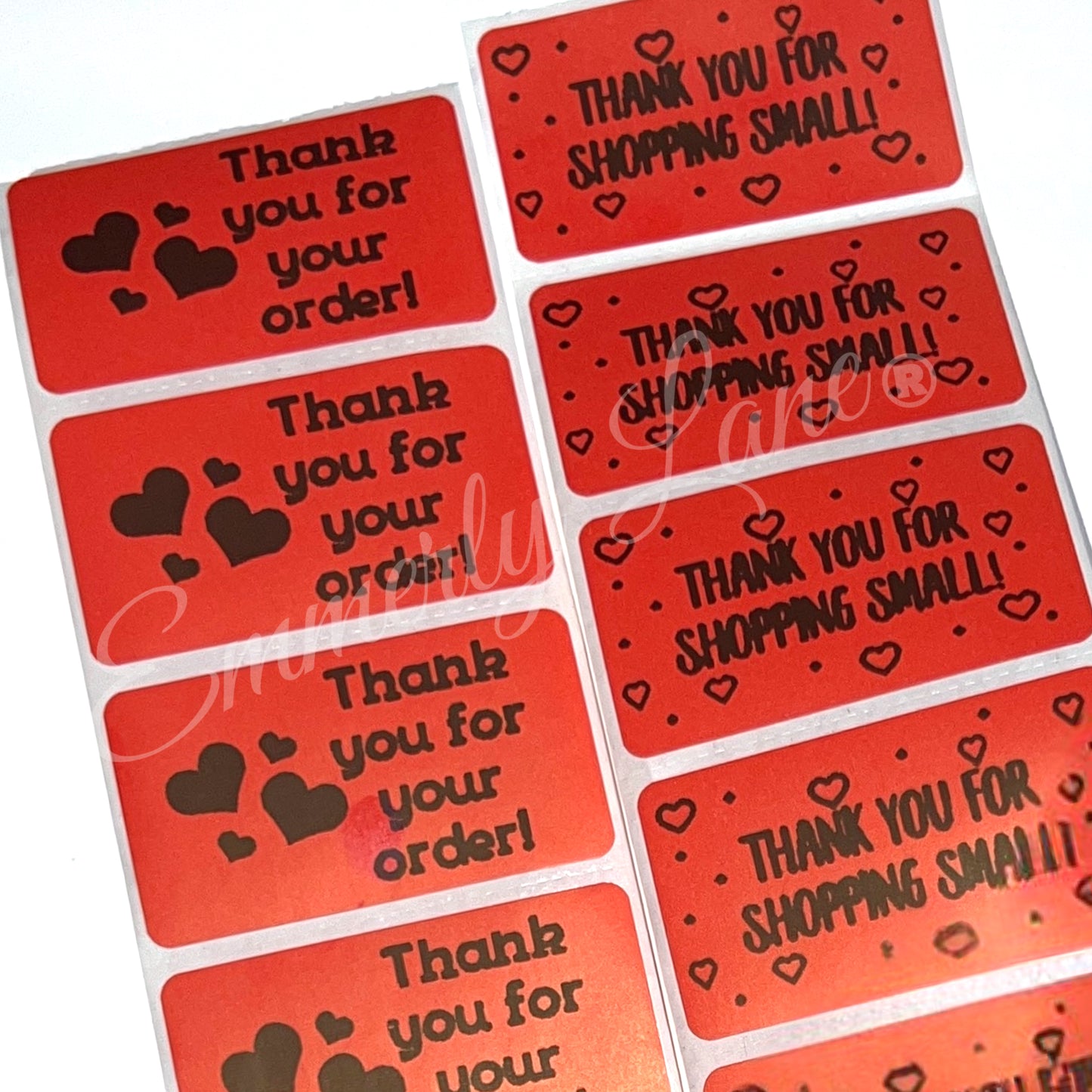 Heart Themed Thermal Stickers- Rectangle 2.25 x 1.25"