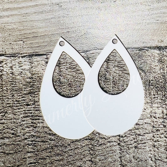 Blank Unisub Teardrop Cutout Earrings